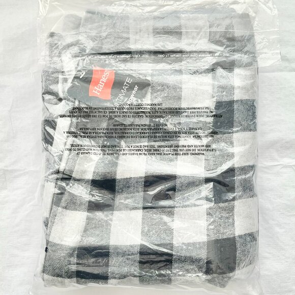 NWT Hane's Men's Unisex Ultimate Flannel Gray/Navy Buffalo Check Sleep Pant 4XL - Picture 5 of 6